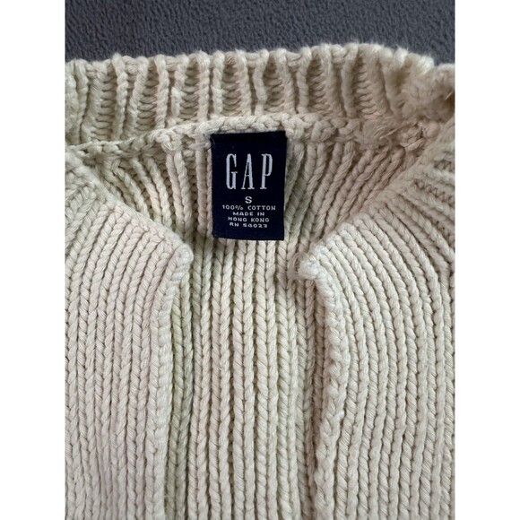 Vtg GAP Small Open Front Sweater Cardigan With Tie Knit - Picture 4 of 5